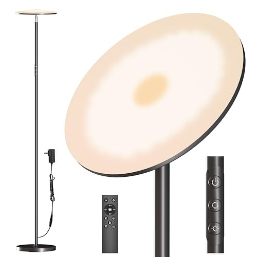LED Floor Lamp, Bright 36W 3600LM Standing Lamp 350W Equivalent with Black gallery
