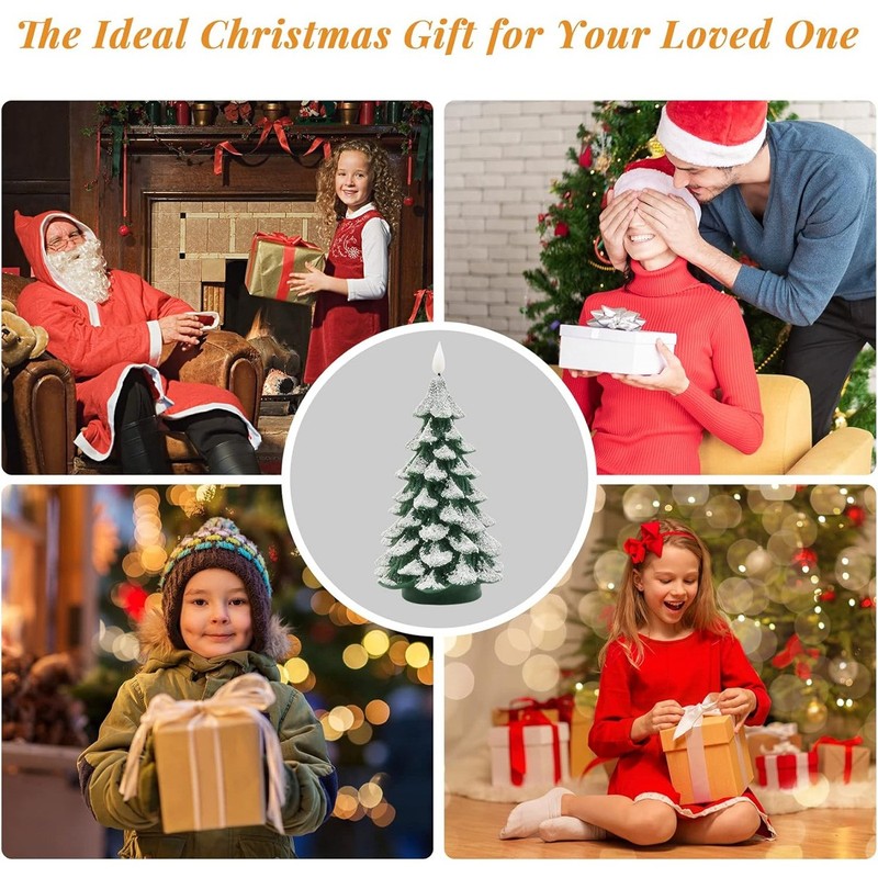 Christmas Tree LED Candle with Remote Timer, Pillar Candle Flameless Flickering gallery