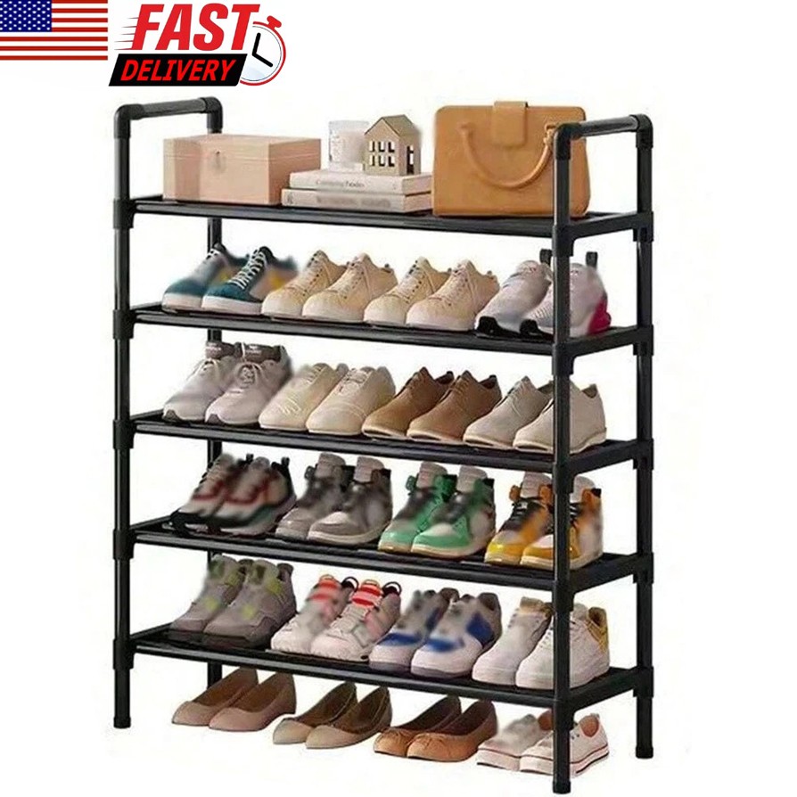 5 Tier Shoe Rack Sturdy Space Saving Shoe Storage Organizer for Home Office gallery