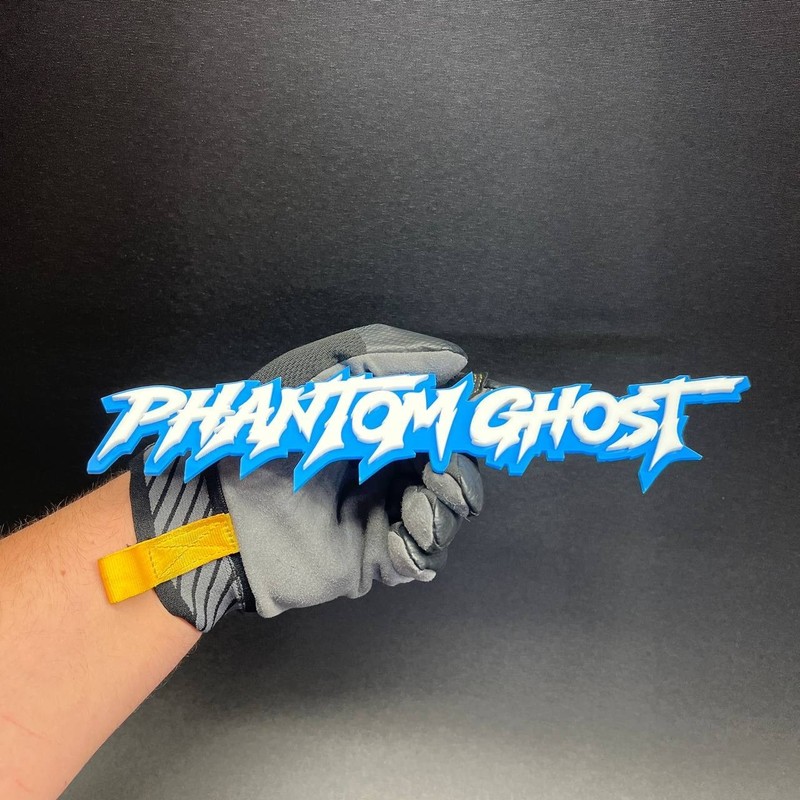 1x Phantom Ghost Custom Text 3D Acrylic Car Emblem Badge Multicolor Laser Cut gallery