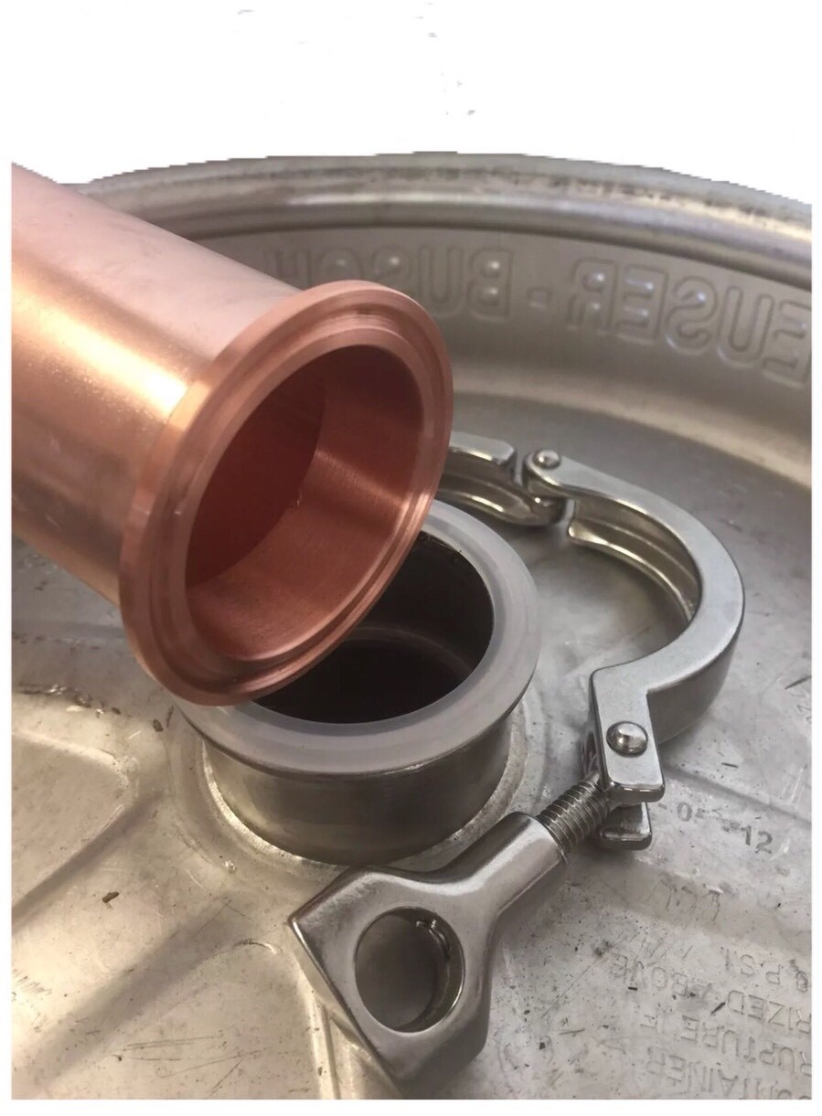 2" Copper Tri Clamp Ferrule Beer Keg Still Adapter Fits 2" Copper Pipe No clamp gallery