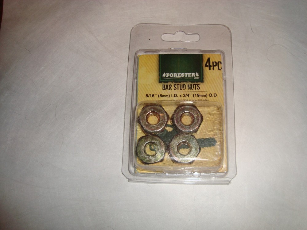 New in Pkg4 Chainsaw Gold Guide Bar Nuts Replaces Stihl 0000-955-0801 8mm x 19mm