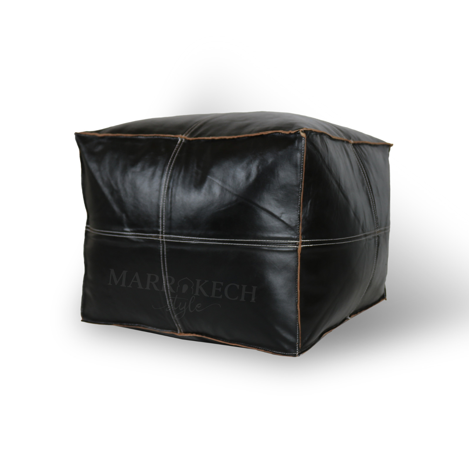 Square LEATHER MOROCCAN POUF, Amazing Modern Handmade Ottoman Square Floor Large gallery