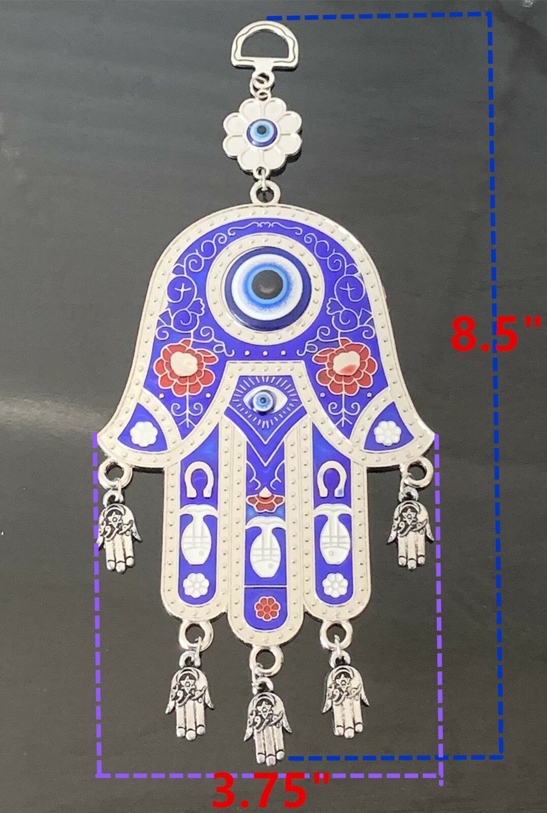 Blue Evil Eye Hamsa Hand Hanging Wall Decoration for Protection gallery