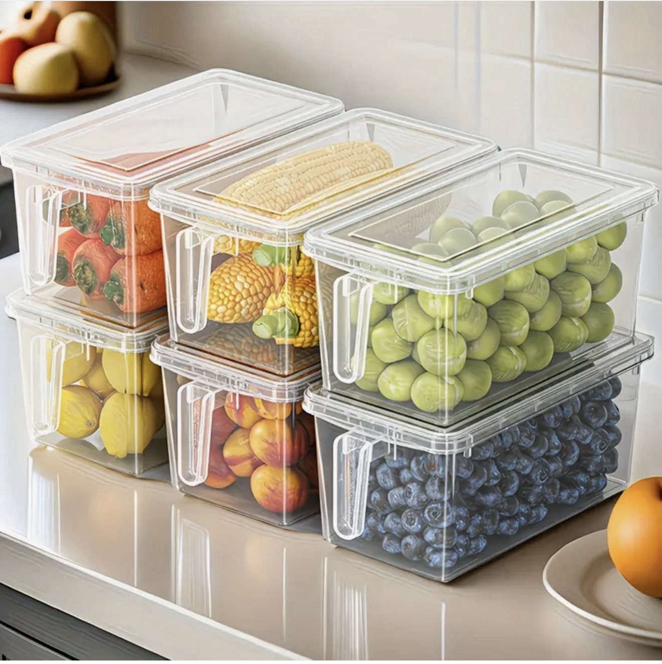 8pcs of Vegetable Refrigerator Storage Boxes Suitable for Kitchen Fruit Storage gallery