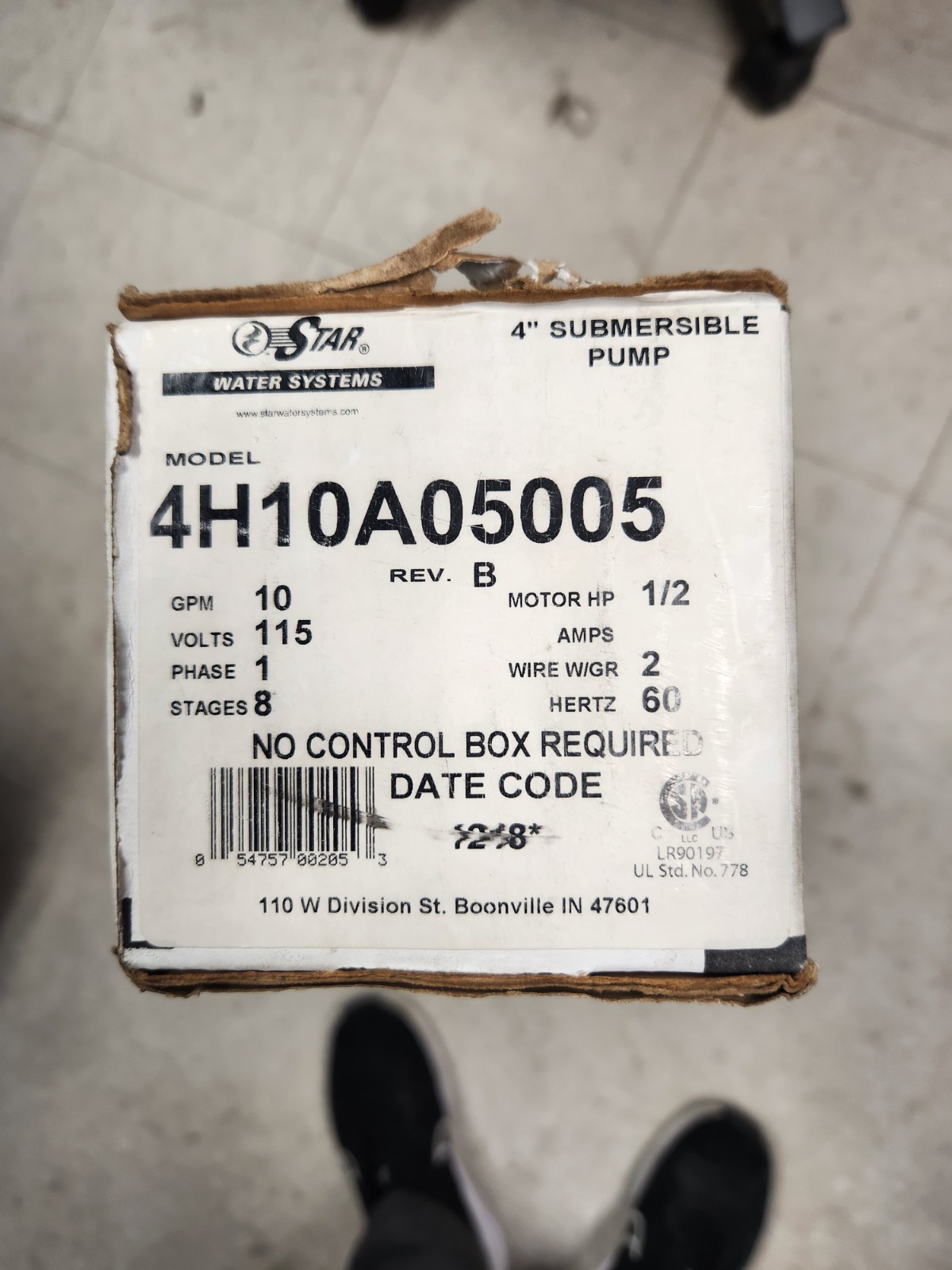 4 Inch Submersible Well Pump #4H10A05005 1/2 HP Motor, 10gpm, 115 Volts gallery