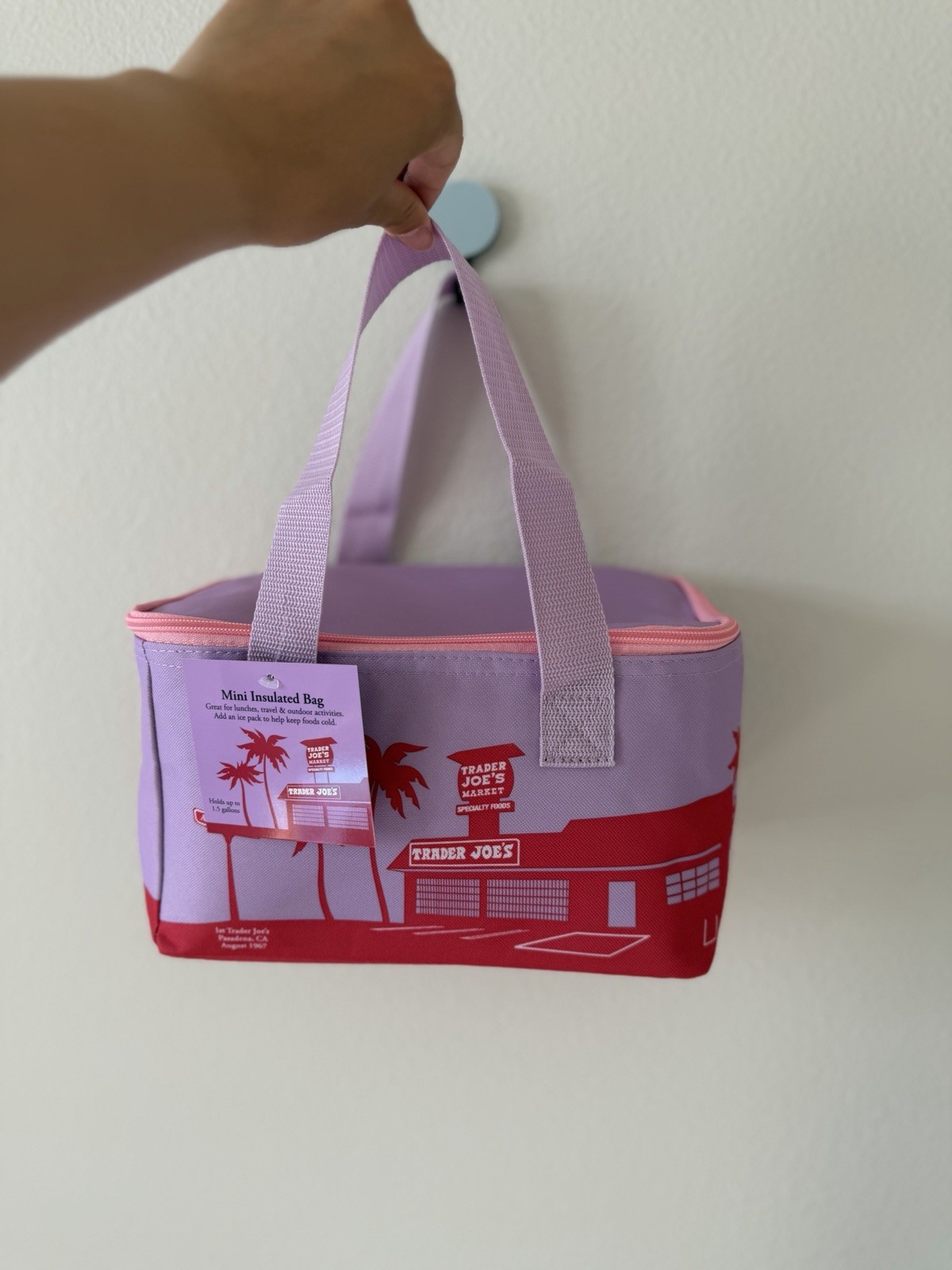 Trader Joes Mini Insulated Lunch Tote Bag - 2026 New - Floral Violet, NWT gallery