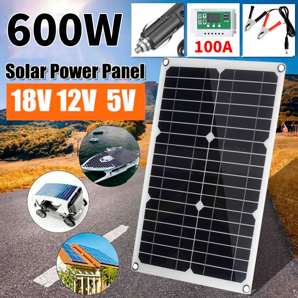 600W Solar Panel 12V Battery Charger System For Boat RV Car 100A Controller VAT gallery