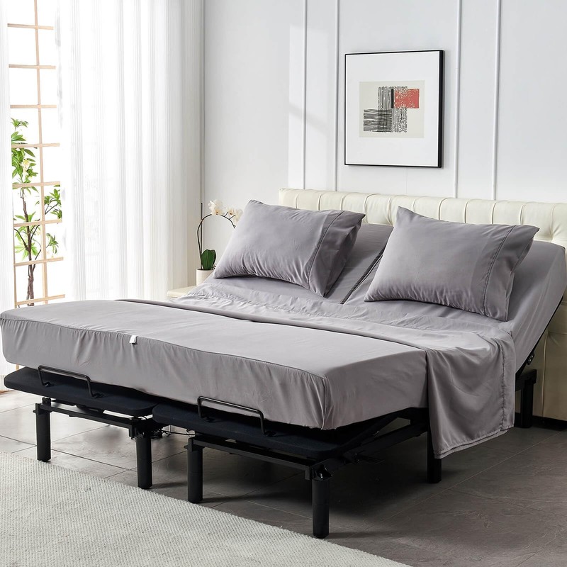 Kingnex 28-30 Split Top King Sheets Sets for Adjustable Bed 4 Pieces Include ... gallery