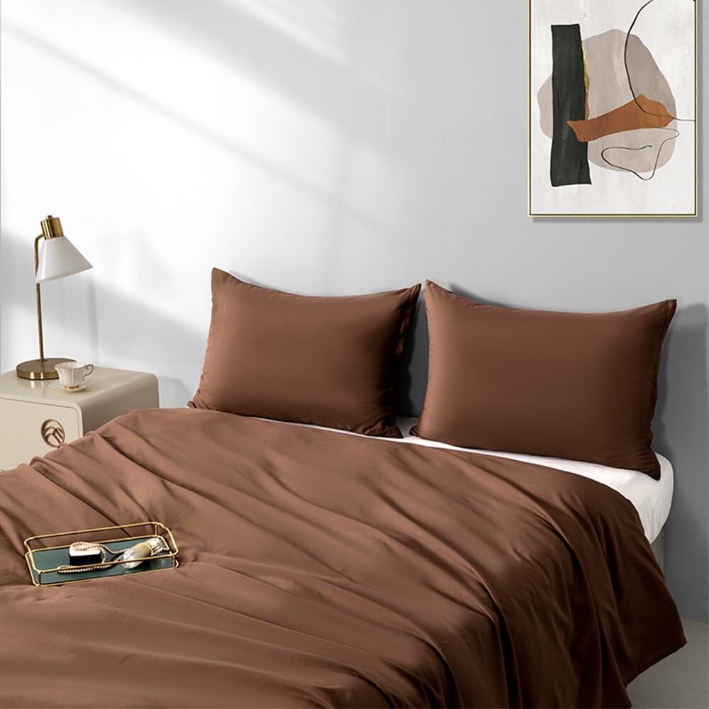 2 Pack Microfiber Zipper Pillowcases Soft Comfortable Not Shrink Coffee Pillo...