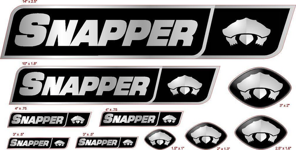 New Snapper Sam Turtle Logo OEM graphics sticker emblem Lawnmower tractor Decal