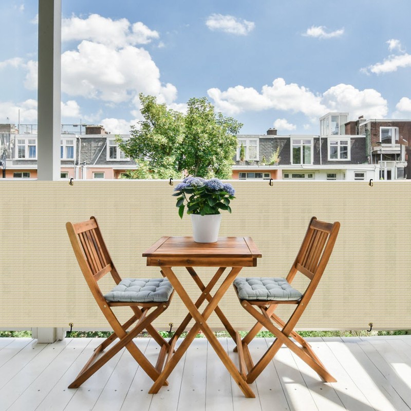 Custom 3 Ft Tall Beige Privacy Deck &Fence Screen Home Balcony Yard Cover Mesh gallery