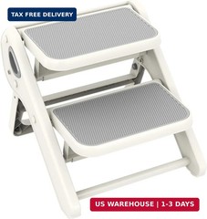 Toddler Step Stool, iNeibo 2-Step Foldable Step Stool for Kids, Widened & Thicke