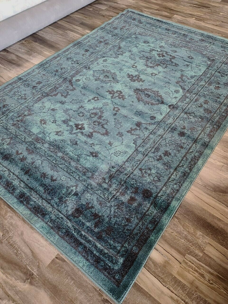 7x10 (6'7" x 9'8") Subtle Traditional Teal Blue Brown Area Rug **FREE SHIPPING** gallery