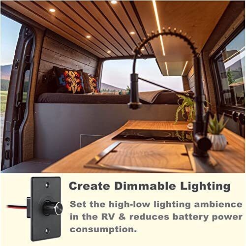 12V Dimmer Switch, RV Light Dimmer High Side PWM Dimming Switch for Boat Camper gallery