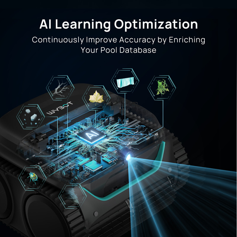 WYBOT C2 Vision Pool Robot Vacuum, Debris Detection with AI Camera,8-in-1 Master gallery