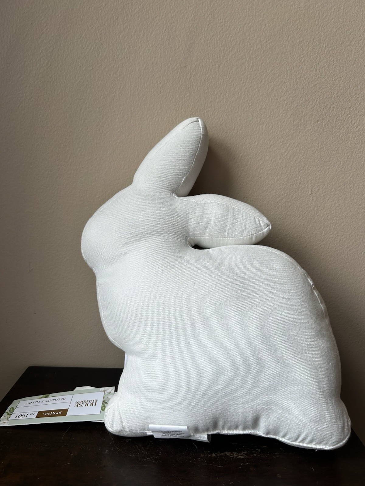House & Garden Beaded Easter Bunny Rabbit Shaped Pillow 15”x10” Floral New gallery
