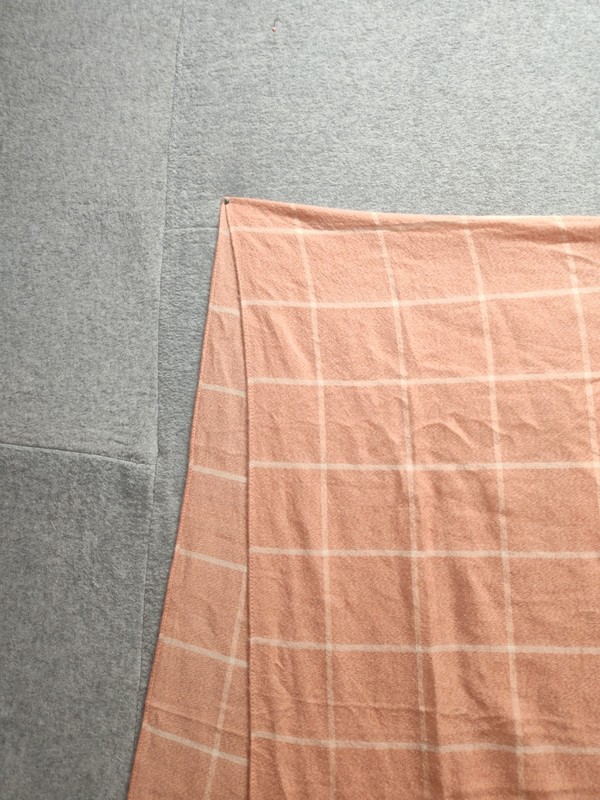 LOFT Blanket One Size Rust Orange Plaid Fringed Edge Large Rectangular Placemat gallery