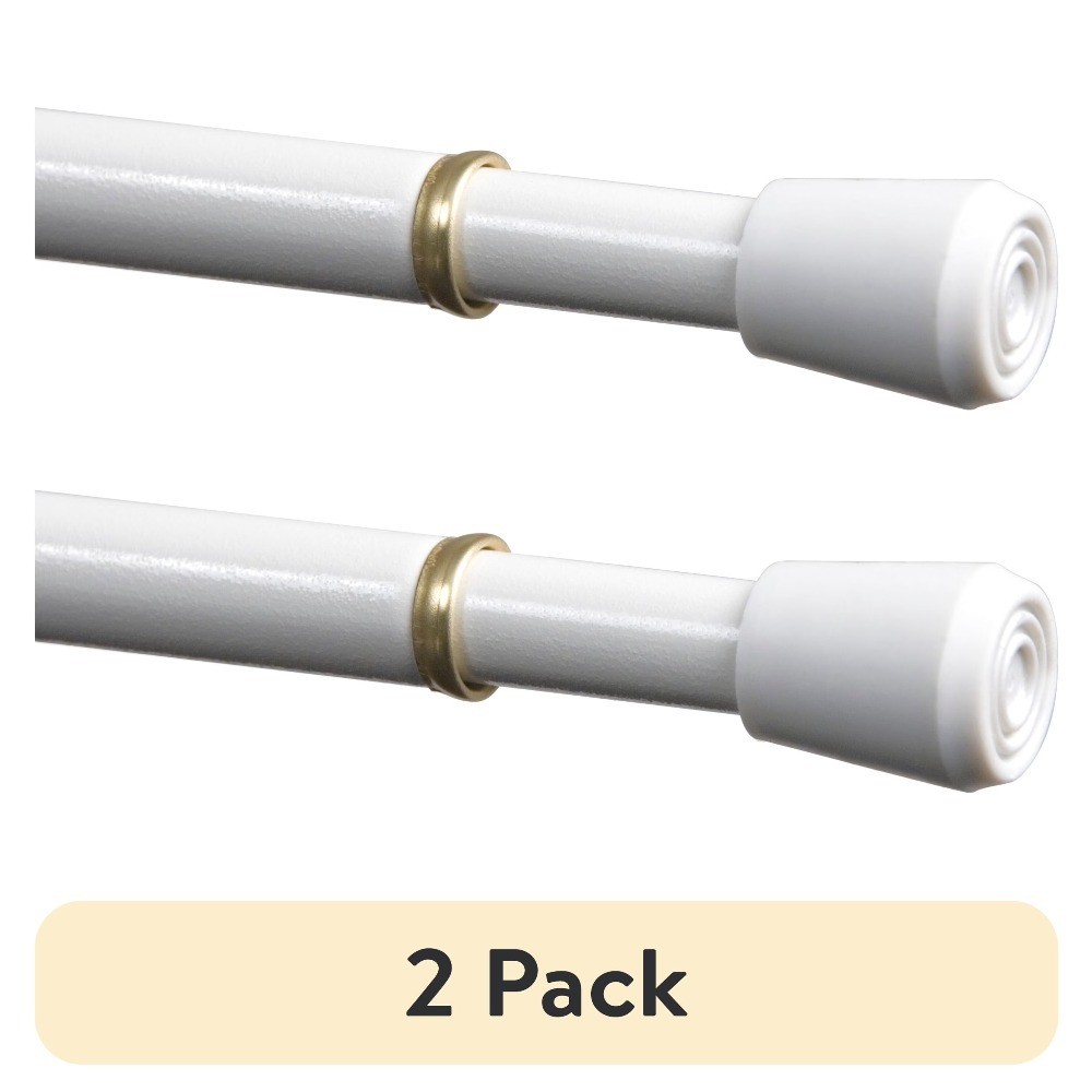 (2 pack) 28-48 in. Adjustable Spring Tension Curtain Rod, 7/16 in. Diameter gallery