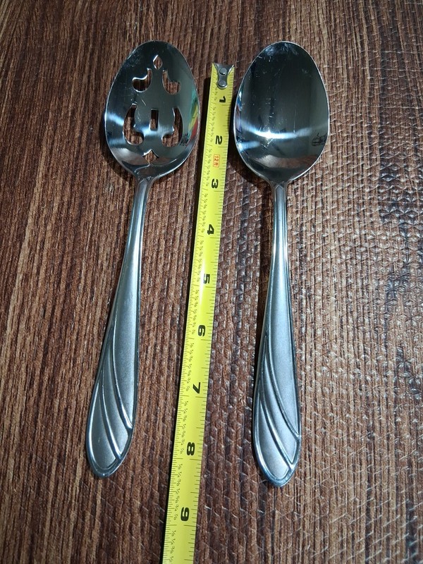 Cambridge Flatware Medina (Stainless) Serving Spoons ( 1 Slotted) Set Of 2 gallery