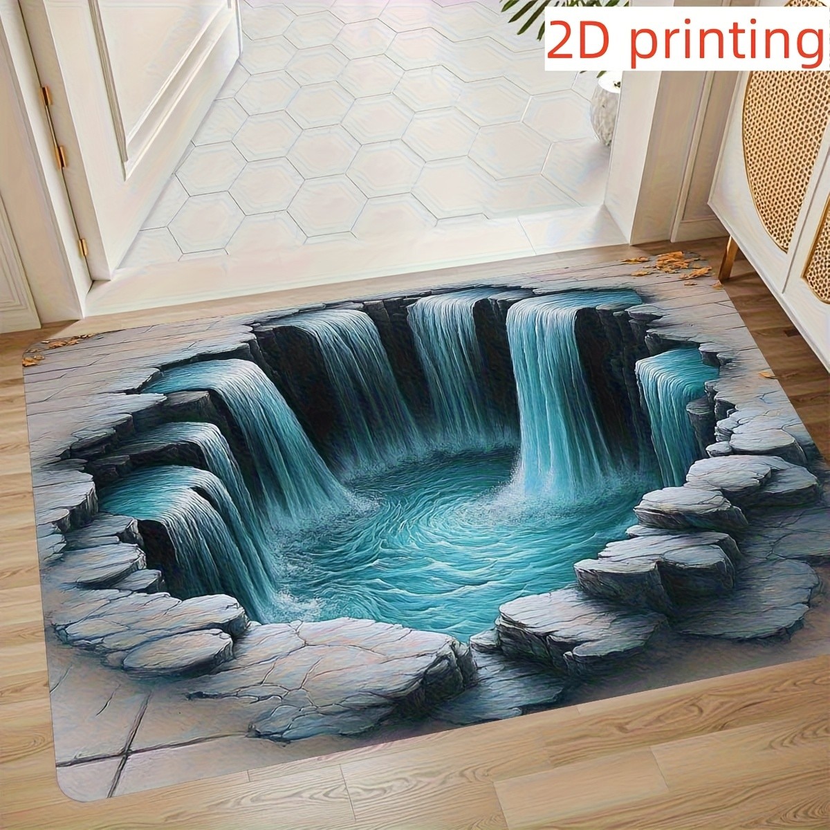 1pc Door Mat 3D Effect Durble Waterfall Illusion Doormat Welcome Mat Floor Mat √ gallery