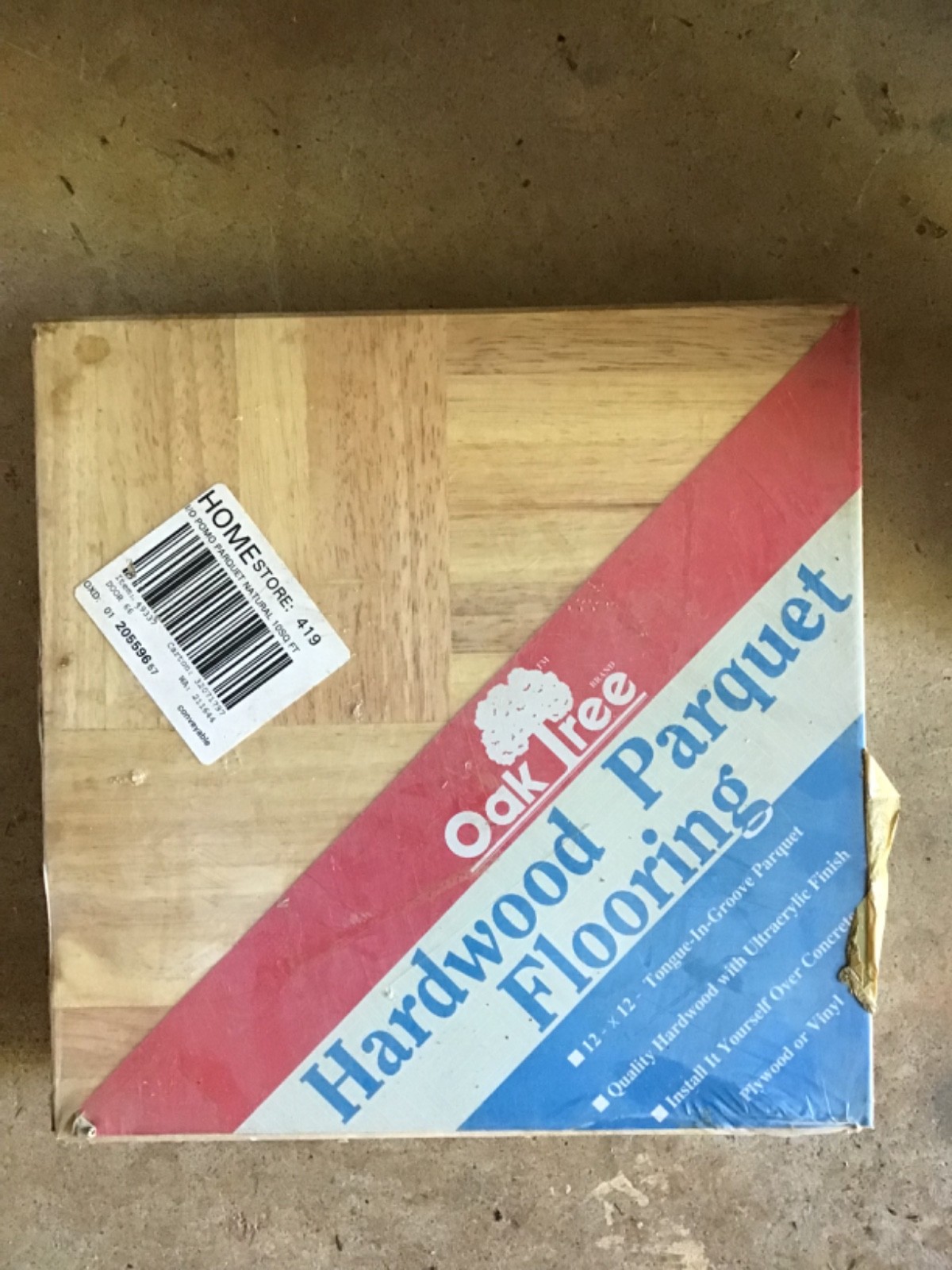 New Oak Tree Solid Parquet Hardwood 12x12 Tile Flooring 10 Sq. Ft. Lot of 16 gallery