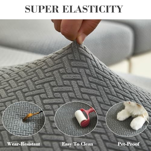 Couch Cushion Covers Sofa Covers Couch Large Single Seat Cover Texture Gray gallery