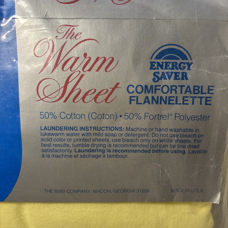 The Warm Sheet Comfortable Flannelette Double Flat Sheet Yellow 81x96 Brand New gallery