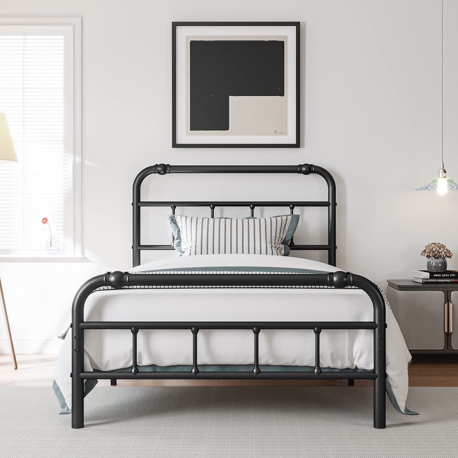 Twin XL Bed Frame with Headboard and Footboard, 18 Inches High, 3500 Pounds H... gallery
