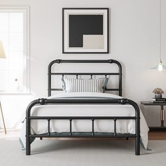 Twin XL Bed Frame with Headboard and Footboard, 18 Inches High, 3500 Pounds H…