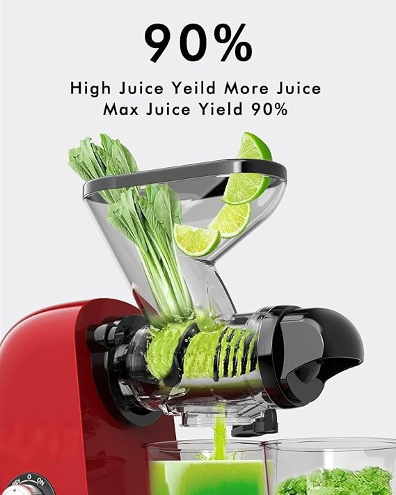 Quiet Cold Press Juicer Machine, High-Yield,Easy to Clean, Non-BPA,Red gallery