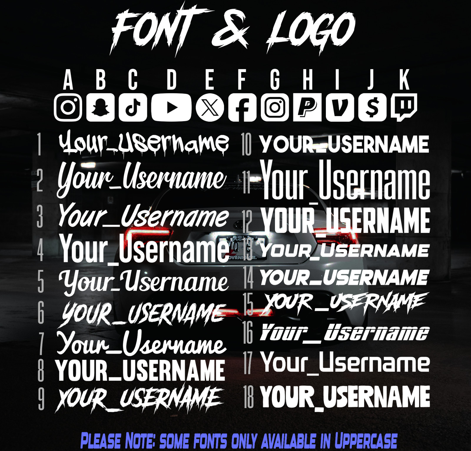 Social Media Vinyl Decal Sticker With Background - 8 inch Personalized Sticker gallery