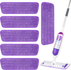 6 Pack Reusable Microfiber Mop Pads for Swiffer Powermop, 13-16 Inch Spray Mop R