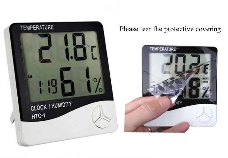 TechTongda Indoor Digital LCD Temperature Humidity Meter Clock Multi-function gallery