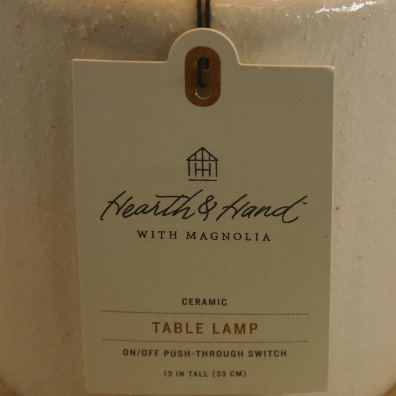 Hearth & Hand with Magnolia Ceramic Table Lamp Pleated Shade Cream 13in NEW gallery