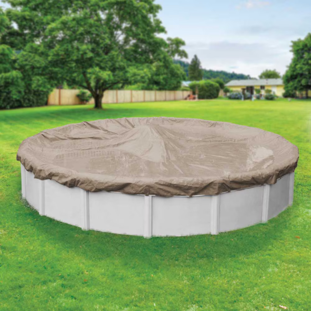 18' Round Above Ground Swimming Pool Winter Cover 12 Year - Sand gallery