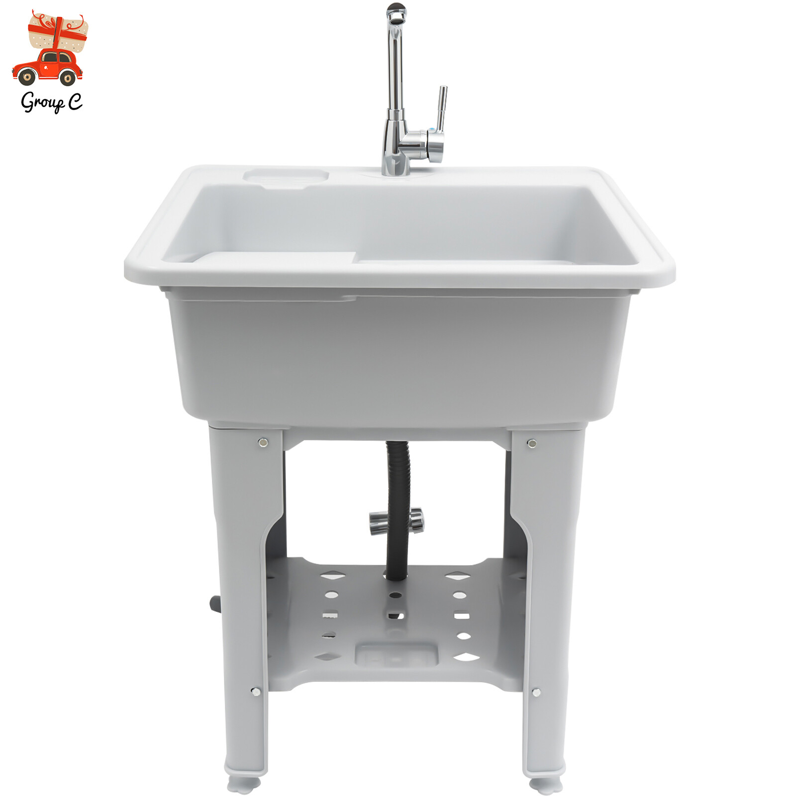 Utility Sink Laundry Tub with Faucet & Basement for Laundry Room Garage or Shop gallery