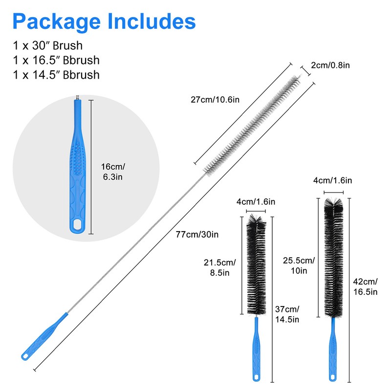 3 PCS Drain Pipe Cleaning Brush Set – Flexible Sink Bathtub Clog Remover Tools gallery