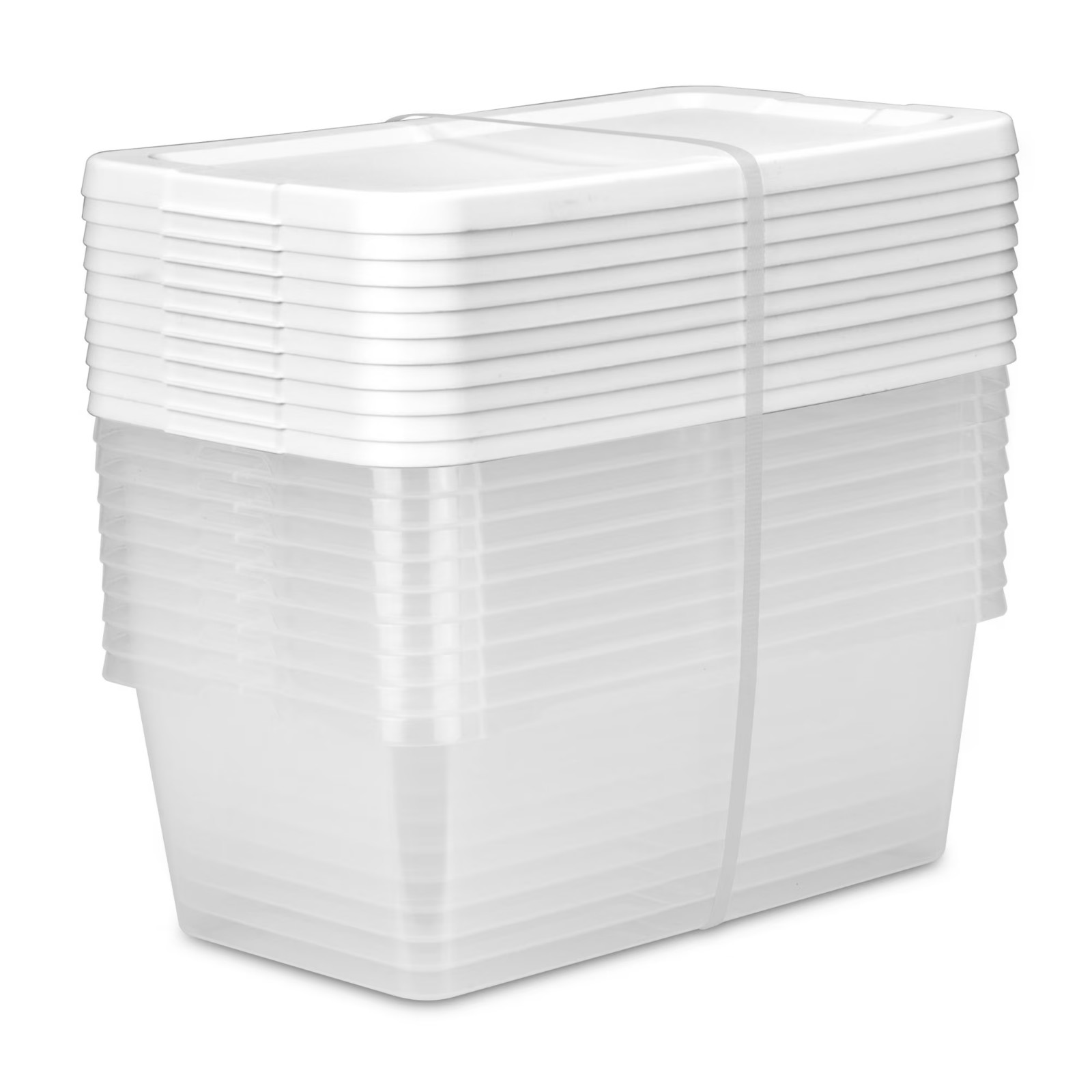 Set of (10) 6 Quart Storage Boxes, Clear Plastic Storage Bin with Snap-On Lid, W gallery