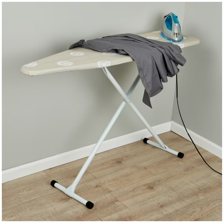 Mainstays Full Size T-Leg Ironing Board 53"x14" Adjustable Height Steel Frame gallery