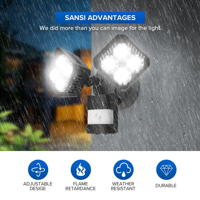 SANSI LED Motion Sensor Security Light 1800LM 18W Outdoor Wall Lamp Waterproof gallery