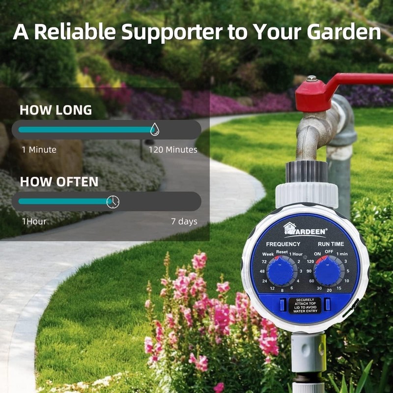Water Timer Garden Irrigation Controller No Water Pressure Needed Blue Plasti... gallery