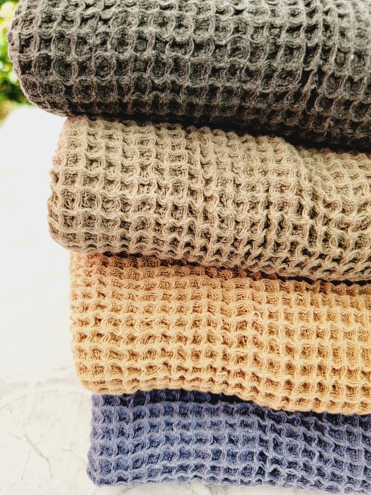 100% Cotton Waffle Honeycomb Pattern Machine Wash Throw Blanket gallery