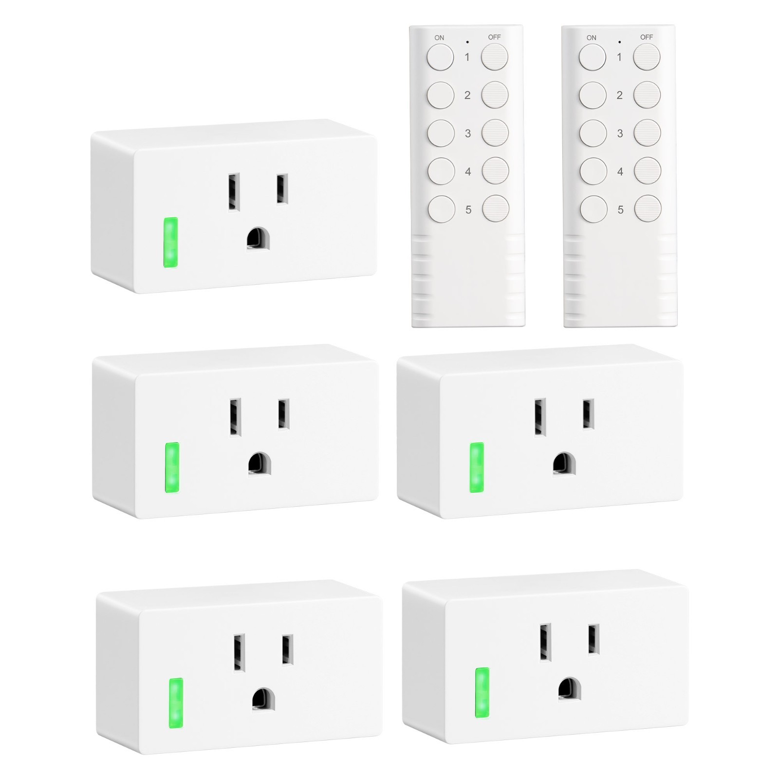 Wireless Remote Control Outlet 5 Outlets 2 Remotes 200FT Range for Lights Fan gallery