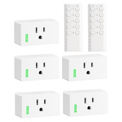 Wireless Remote Control Outlet 5 Outlets 2 Remotes 200FT Range for Lights Fan