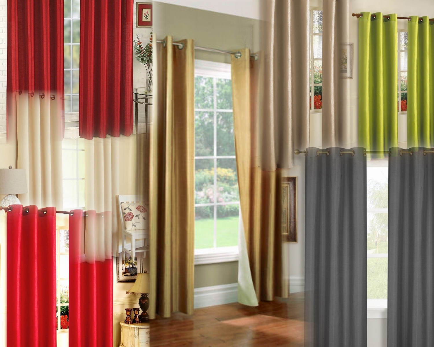 1 PANEL SILK BLACKOUT THERMAL GROMMET WINDOW CURTAIN TRAETMENT DRAPE SSS32 gallery