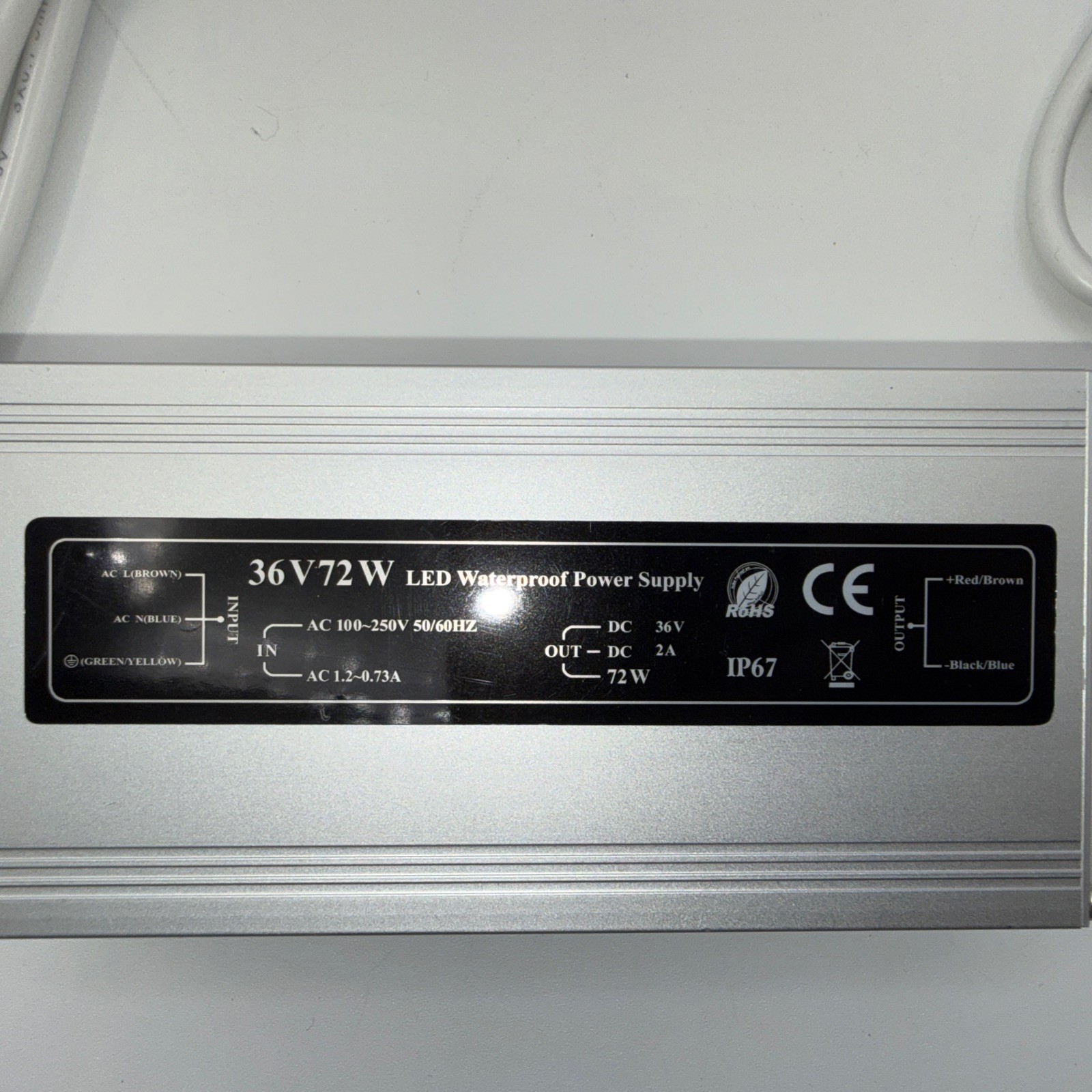 LED Driver 36V 72W Waterproof Power Supply 100-250V AC to 36V DC 2.0A gallery