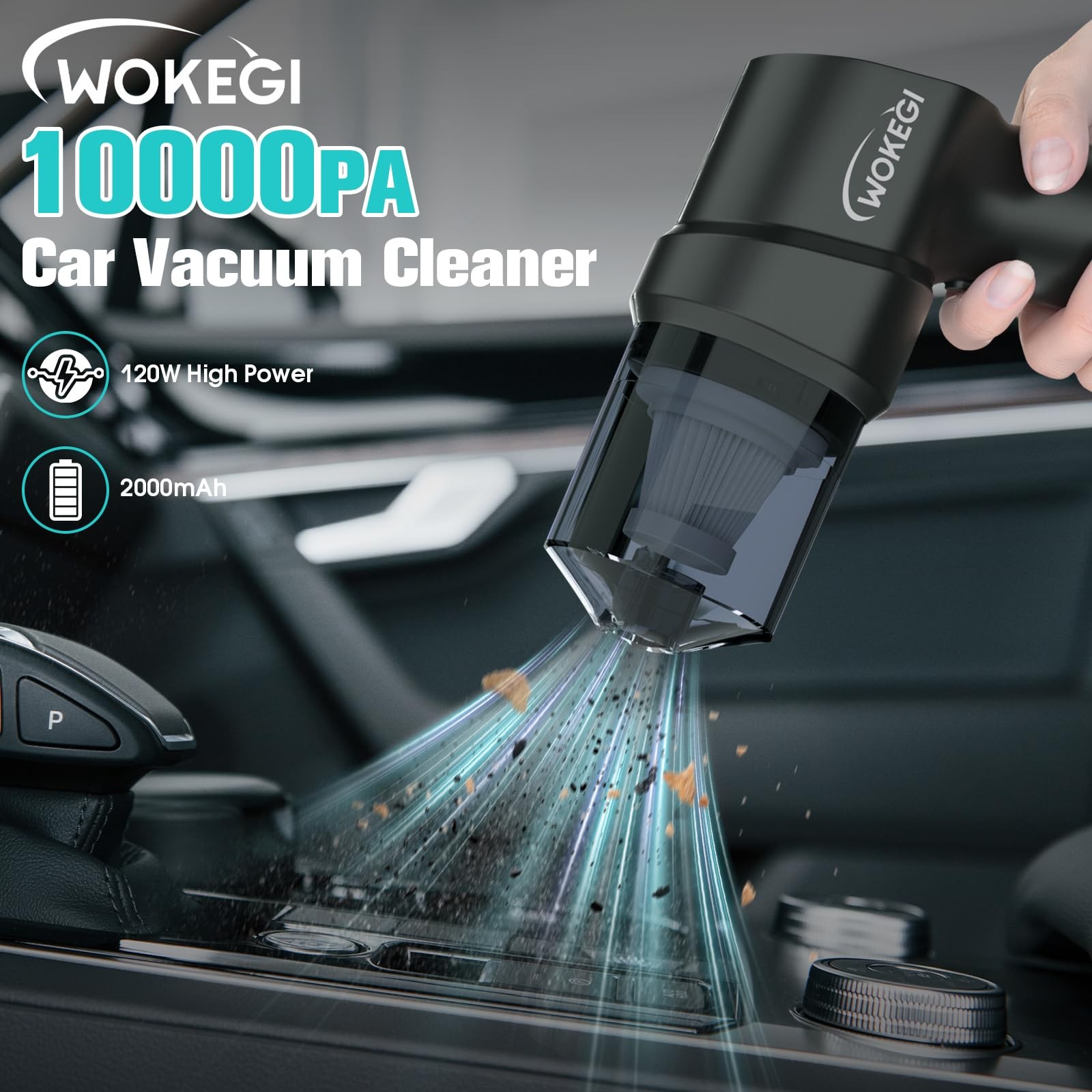 Handheld Mini Car Vacuum, 10000PA Wireless Portable Vacuum with 2000mAh Batte... gallery