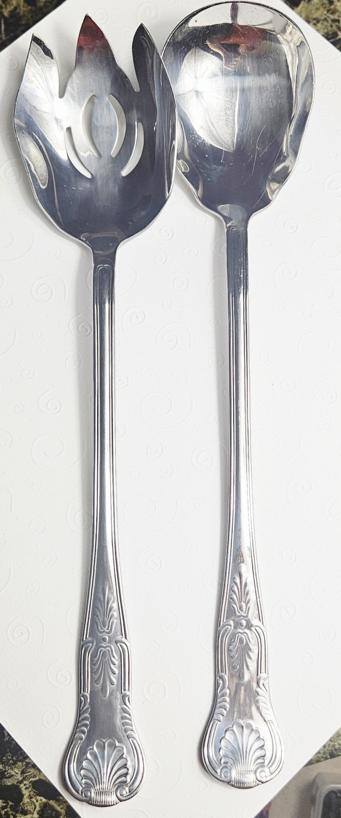 Reed & Barton Select KINGS 175th Anniversary Oversized 12-1/2 "Salad Serving Set gallery