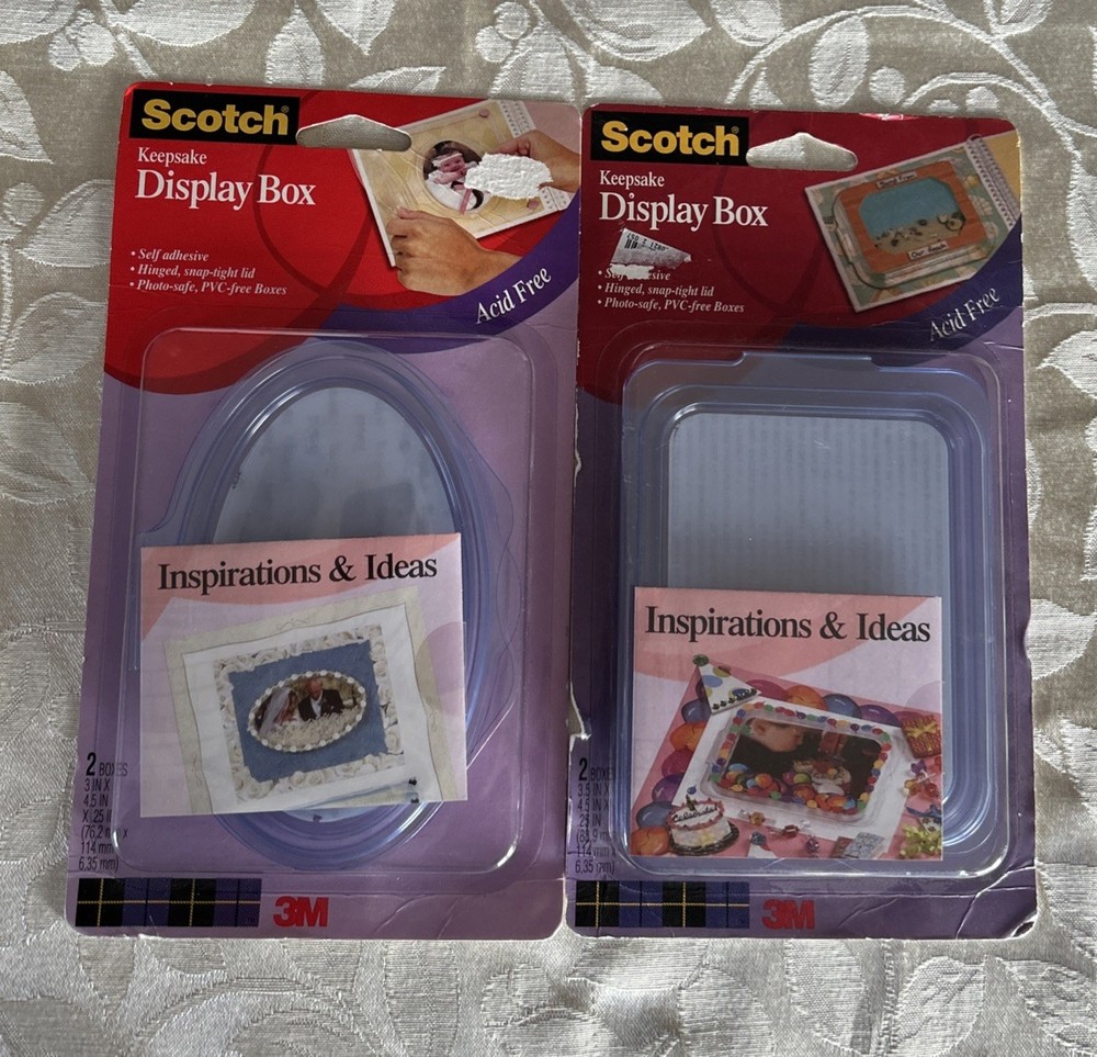 2 Sets Scotch Display Keepsake Boxes 2 Oval & 2 Rectangle. Cakes Gifts. New.